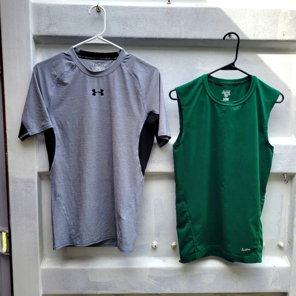 Underarmour Eastbay compression top set bundle sleeveless short sleeve m l - Picture 1 of 10